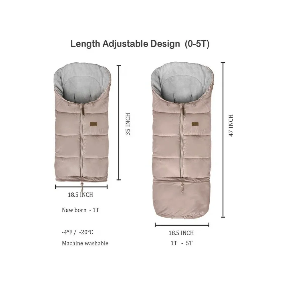 Baby Stroller Footmuff Pink Warm Sleeping Bag Bunting 0-5T Universal 35-47in - Picture 4 of 10